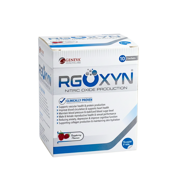 Rgoxyn Nitric Oxide Production Supplement for Vascular Health - Raspberry Flavor, 10 Sachets by Geneva Healthcare